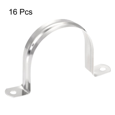 Harfington Rigid Pipe Strap, 2 Holes Tube Straps 201 Stainless Steel Tension Tube Clip Clamp 16pcs
