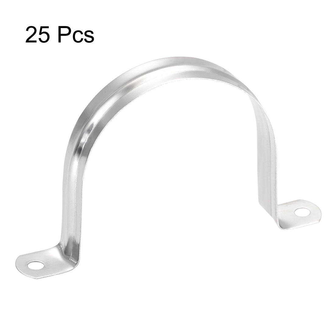 Harfington Rigid Pipe Strap, 2 Holes Tube Strap 201 Stainless Steel Tension Tube Clip Clamp 25pcs