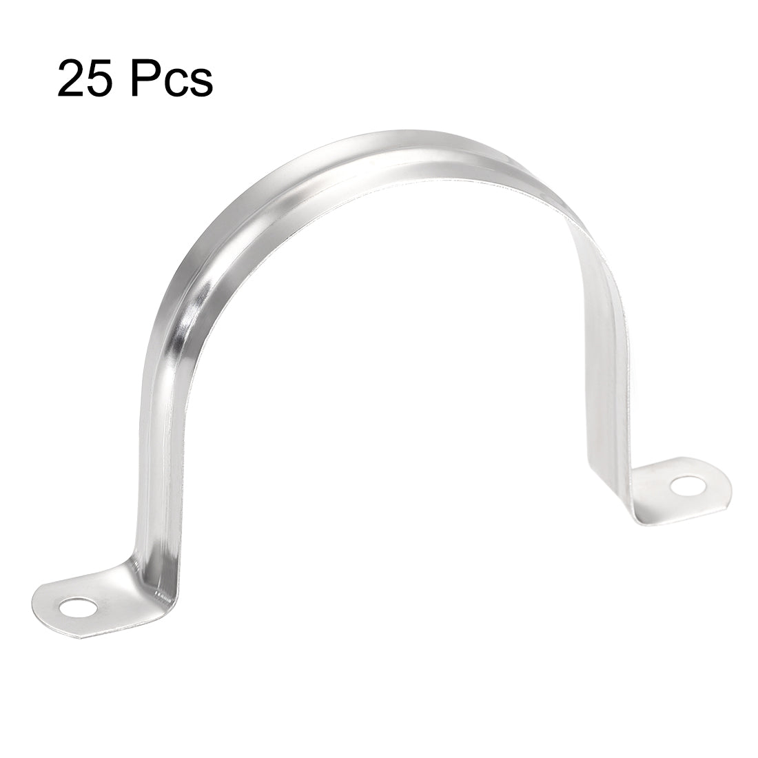 Harfington Rigid Pipe Strap, 2 Holes Tube Strap 201 Stainless Steel Tension Tube Clip Clamp 25pcs