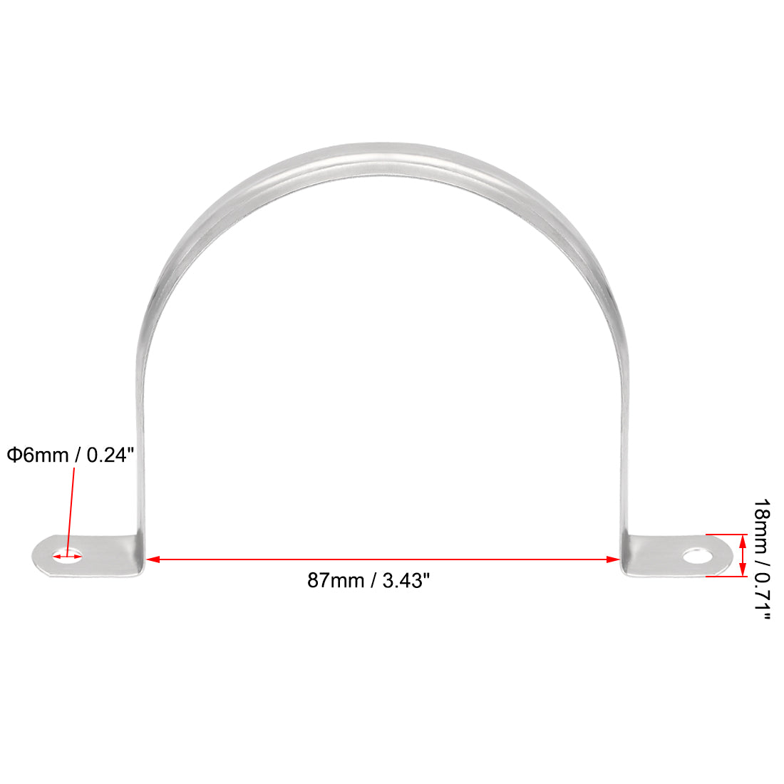 Harfington Rigid Pipe Strap, 2 Holes Tube Straps 201 Stainless Steel Tension Tube Clip Clamp 16pcs