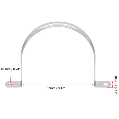 Harfington Rigid Pipe Strap, 2 Holes Tube Straps 201 Stainless Steel Tension Tube Clip Clamp 16pcs