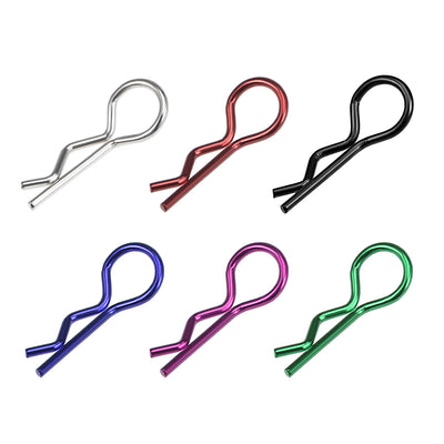 Harfington 12pcs R Clips 1/10 Bent Springy R Pins for RC Car Truck Crawler Buggy, Colorful