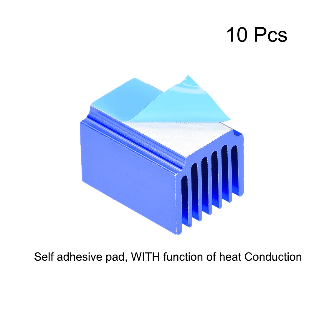 Harfington 13x20x14.5mm Blue Aluminum Heatsink Adhesive Thermal Pad 3D Printers 10Pcs