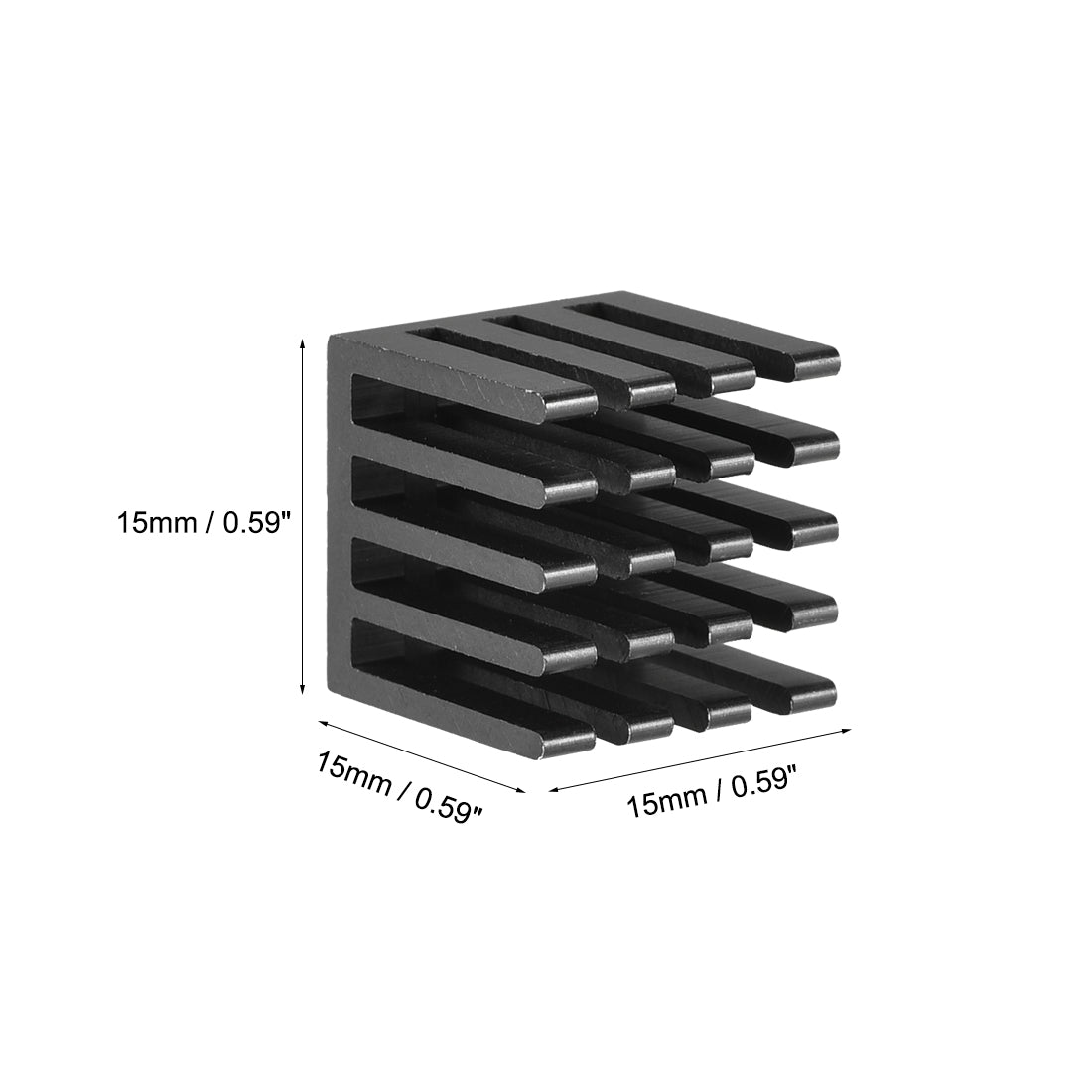 Harfington Slotted Notch Heatsink for MOS, IC Chip, RAM, CPU, 3D Printer 5pcs
