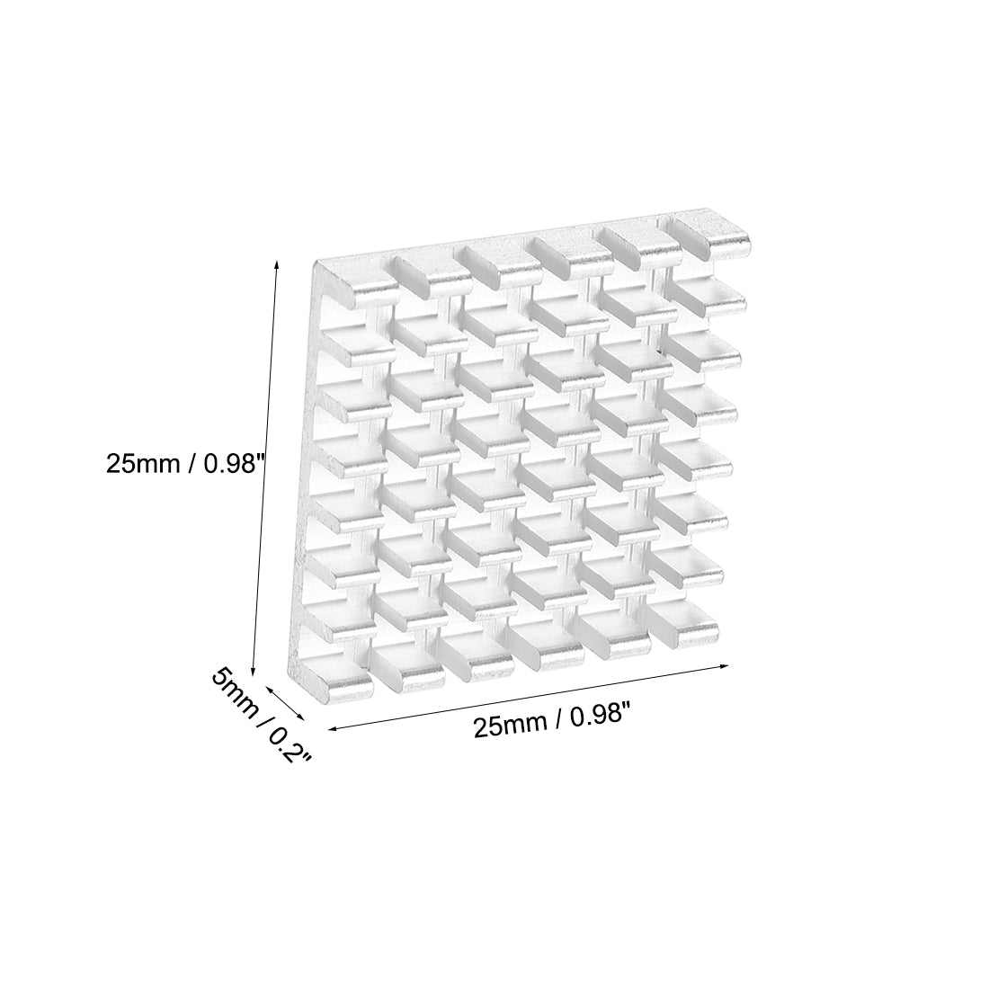 Harfington Slotted Notch Heatsink for MOS, IC Chip, RAM, CPU, 3D Printer 5pcs