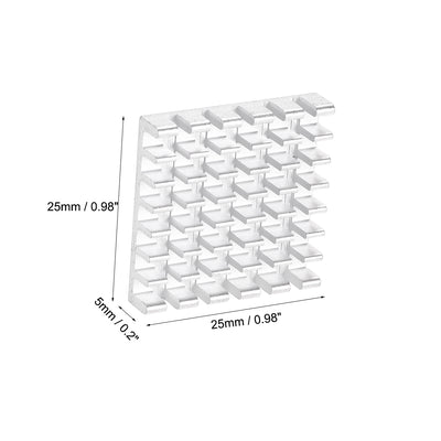 Harfington Slotted Notch Heatsink for MOS, IC Chip, RAM, CPU, 3D Printer 5pcs