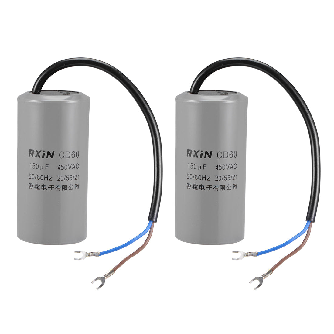Harfington 150uf Motor Star Capacitor 150mfd AC 450V for Single-Phase 50/60Hz AC Motor 2Pcs