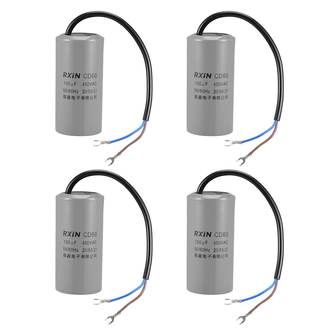 Harfington 150uf Motor Star Capacitor 150mfd AC 450V for Single-Phase 50/60Hz AC Motor 4Pcs