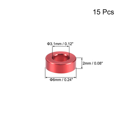 Harfington 15 Pcs Round Aluminum Standoff Column Spacer Aqua Blue for FPV Quadcopter RC Multirotors Parts DIY