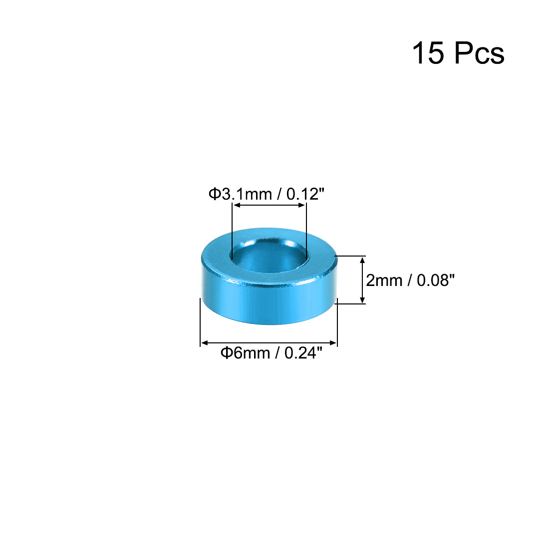 Harfington 15 Pcs Round Aluminum Standoff Column Spacer Aqua Blue for FPV Quadcopter RC Multirotors Parts DIY