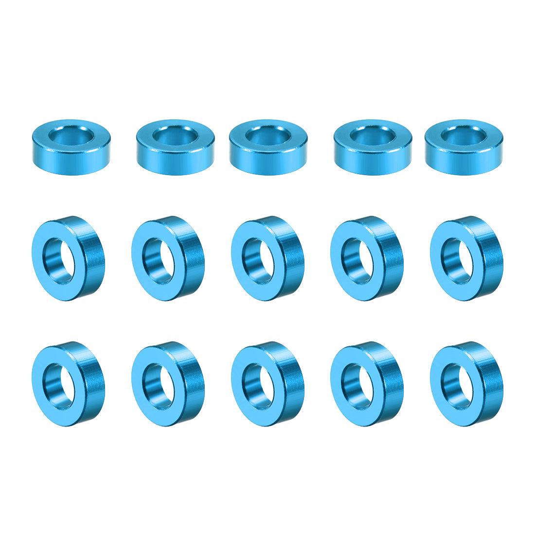 Harfington 15 Pcs Round Aluminum Standoff Column Spacer Aqua Blue for FPV Quadcopter RC Multirotors Parts DIY