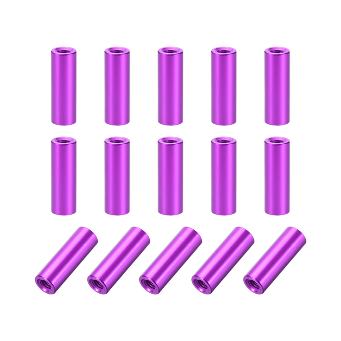 Harfington 15 Pcs Round Aluminum Standoff Column Spacer Female Purple for FPV Quadcopter RC Multirotors Parts DIY