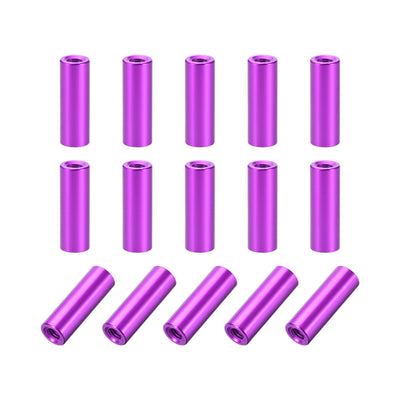 Harfington 15 Pcs Round Aluminum Standoff Column Spacer Female Purple for FPV Quadcopter RC Multirotors Parts DIY