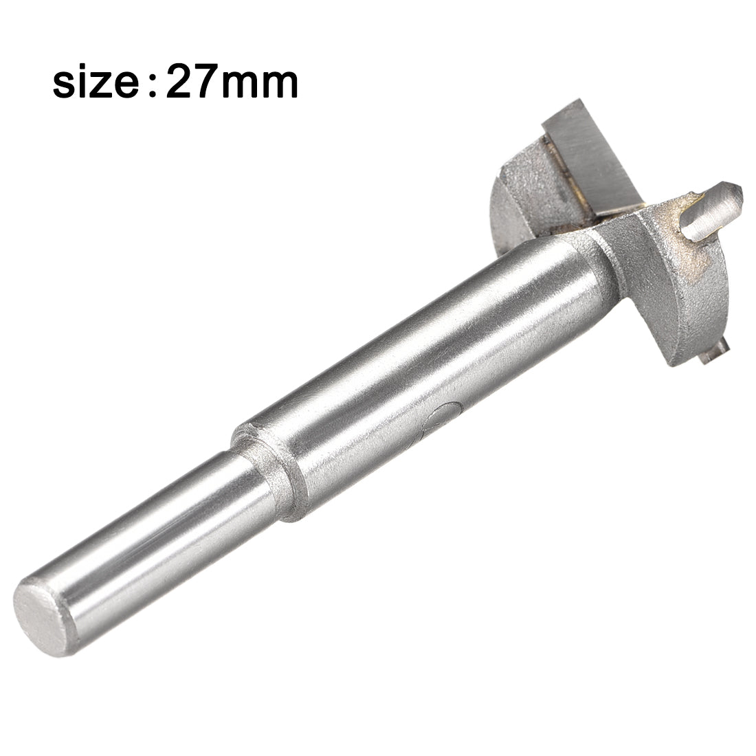 Harfington Forstner Wood Boring Drill Bit 27mm Dia. Hole Saw Carbide Alloy Steel Tip Round Shank Cutting for Hinge Plywood Wood Tool
