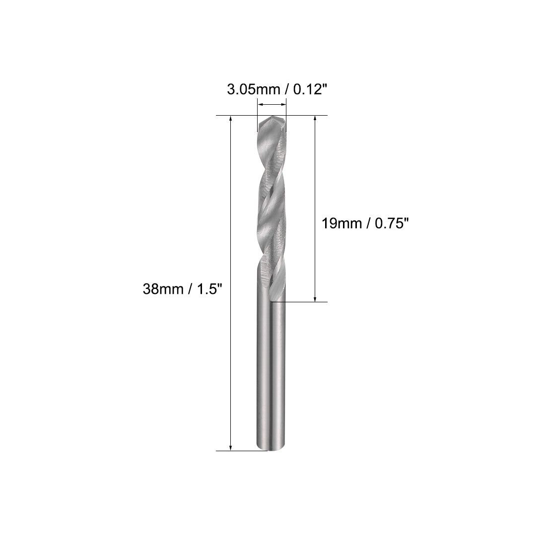 Harfington Solid Carbide Straight Shank Twist Drill Bits 2pcs