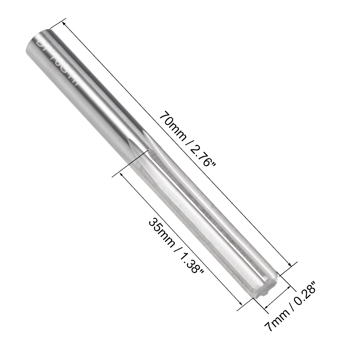 Harfington 7mm Carbide Round Shank 6 Straight Flutes Machine Milling Chucking Reamer