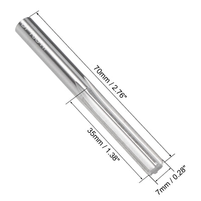 Harfington 7mm Carbide Round Shank 6 Straight Flutes Machine Milling Chucking Reamer