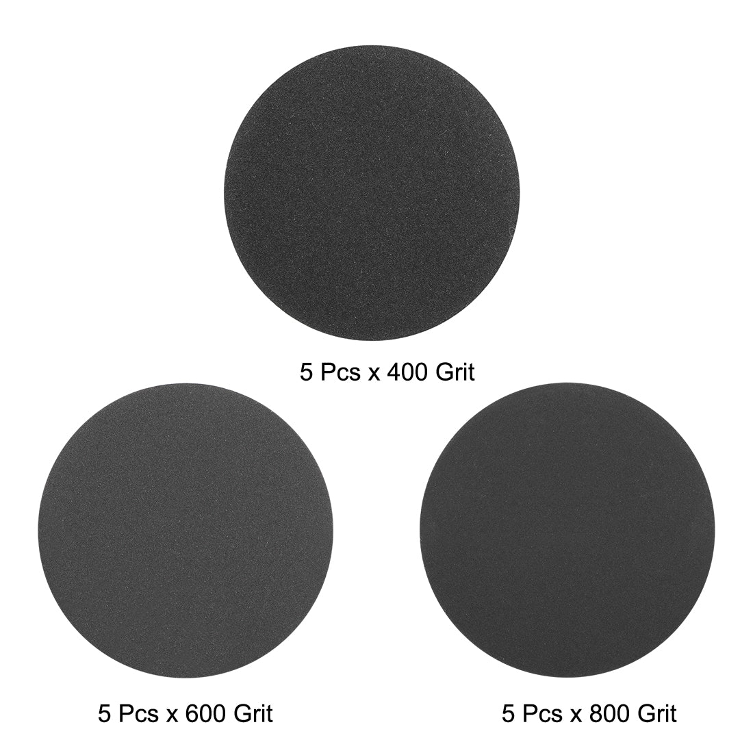 Harfington 2" Hook and Loop Sanding Disc 400/600/800 Grit Silicon Carbide Wet/Dry 15Pcs