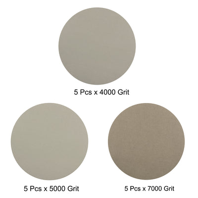 Harfington 2" Hook and Loop Sanding Disc 4000/5000/7000 Grit Silicon Carbide Wet/Dry 15Pcs