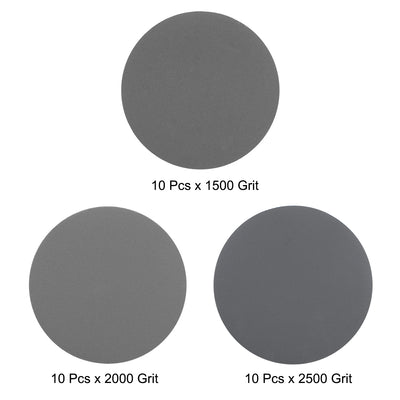 Harfington 2" Hook and Loop Sanding Disc 1500/2000/2500 Grit Silicon Carbide Wet/Dry 30Pcs