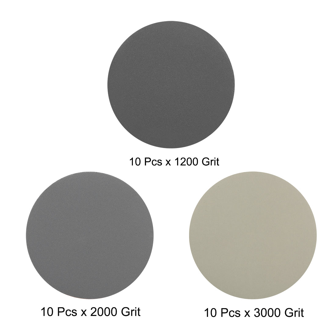 Harfington 2" Hook and Loop Sanding Disc 1200/2000/3000 Grit Silicon Carbide Wet/Dry 30Pcs