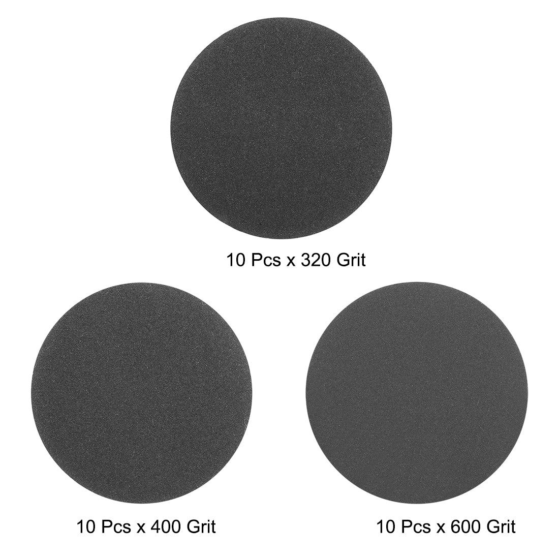 Harfington 3" Hook and Loop Sanding Disc 320/400/600 Grit Silicon Carbide Wet/Dry 30Pcs