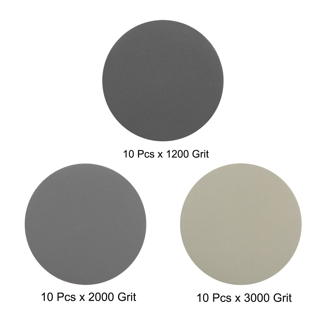 Harfington 3" Hook and Loop Sanding Disc 1200/2000/3000 Grit Silicon Carbide Wet/Dry 30Pcs