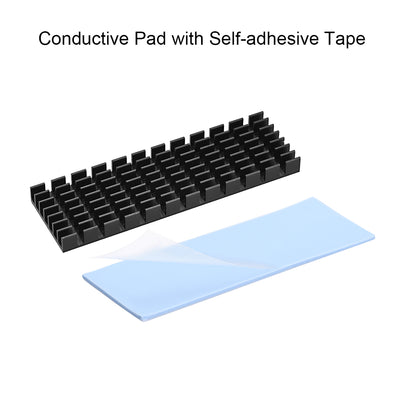 Harfington Slotted Notch Aluminum Heatsink Kit with Silicone Thermal Pads for M.2, for 2280 SSD