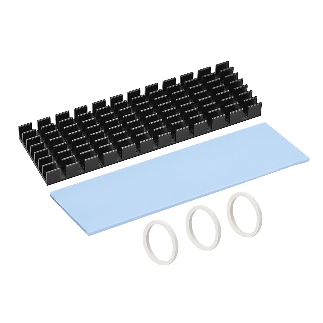 Harfington Slotted Notch Aluminum Heatsink Kit with Silicone Thermal Pads for M.2, for 2280 SSD