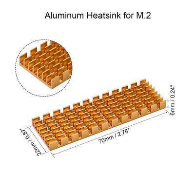 Harfington Slotted Notch Aluminum Heatsink Kit with Silicone Thermal Pads for M.2, for 2280 SSD