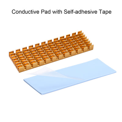 Harfington Slotted Notch Aluminum Heatsink Kit with Silicone Thermal Pads for M.2, for 2280 SSD