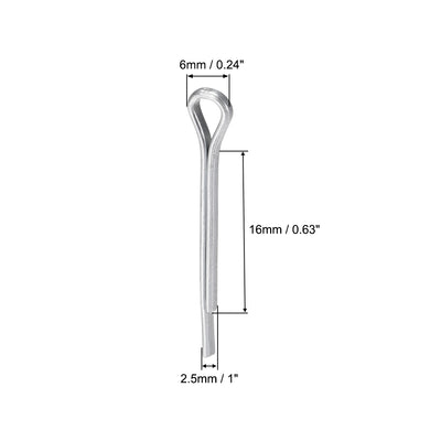 Harfington Split Cotter Pin -  Carbon Steel 2-Prongs Silver Tone 150Pcs