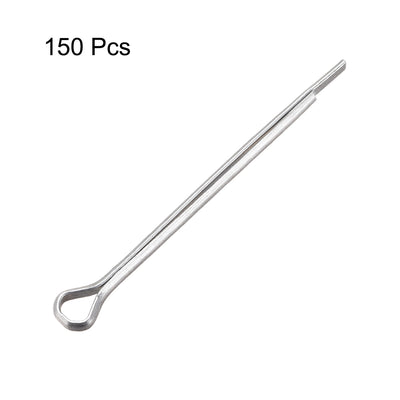 Harfington Split Cotter Pin -  Carbon Steel 2-Prongs Silver Tone 150Pcs