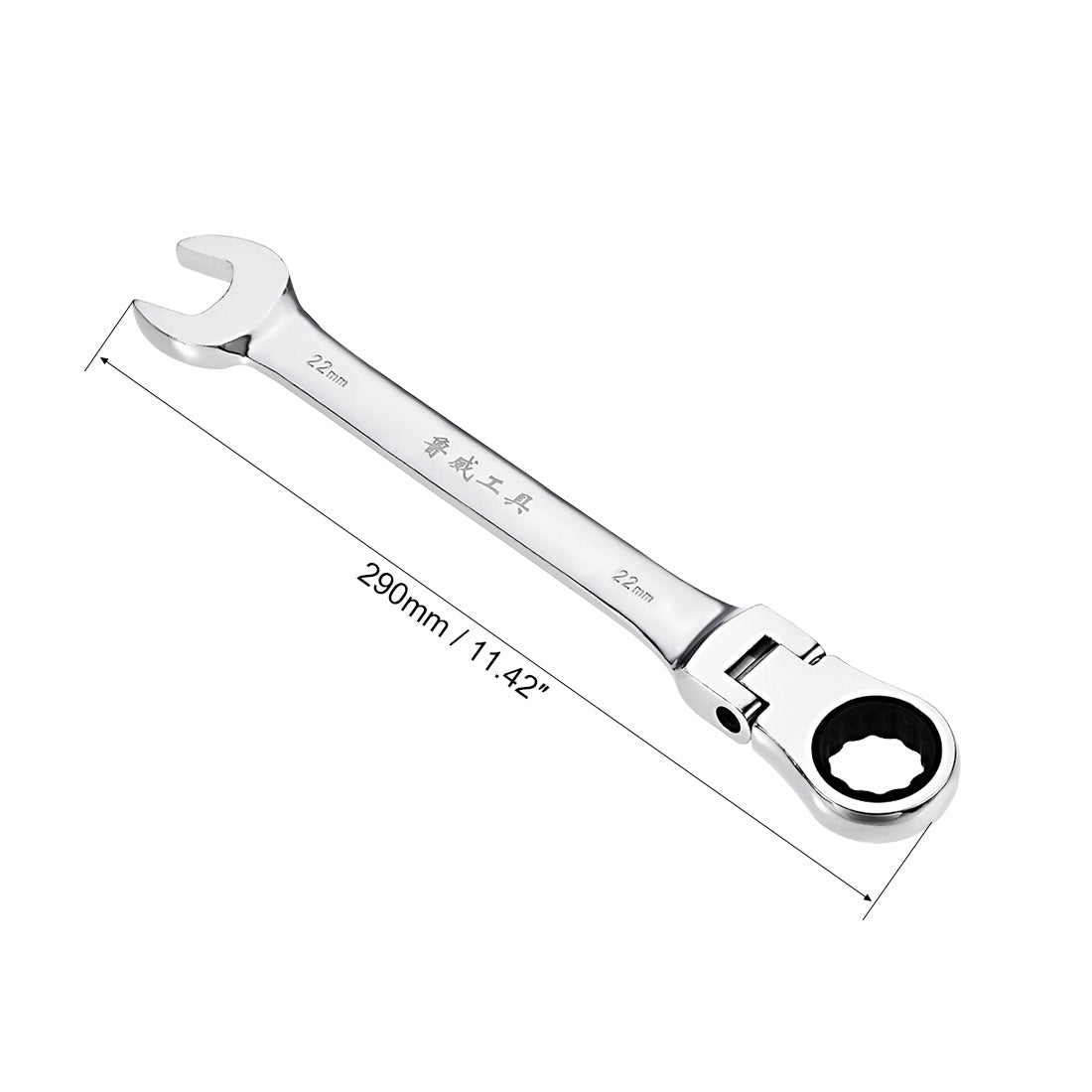 Harfington Flex-Head Ratcheting Combination Wrench Metric 72 Teeth 12 Point Ratchet Box Ended Spanner Tools, Cr-V