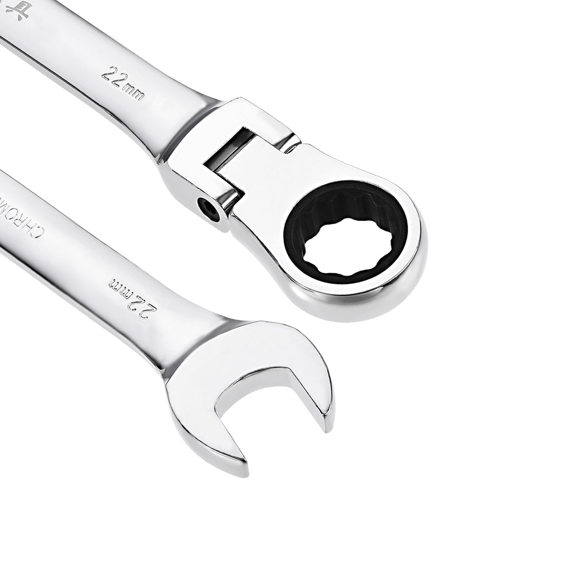 Harfington Flex-Head Ratcheting Combination Wrench Metric 72 Teeth 12 Point Ratchet Box Ended Spanner Tools, Cr-V