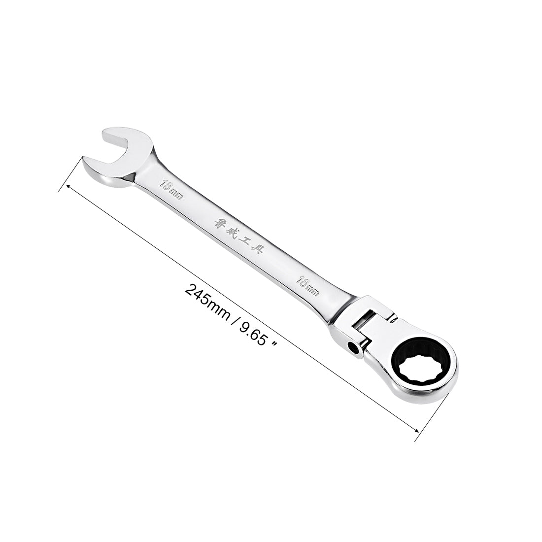 Harfington Flex-Head Ratcheting Combination Wrench Metric 72 Teeth 12 Point Ratchet Box Ended Spanner Tools, Cr-V