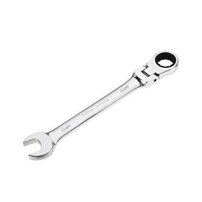 Harfington Flex-Head Ratcheting Combination Wrench Metric 72 Teeth 12 Point Ratchet Box Ended Spanner Tools, Cr-V
