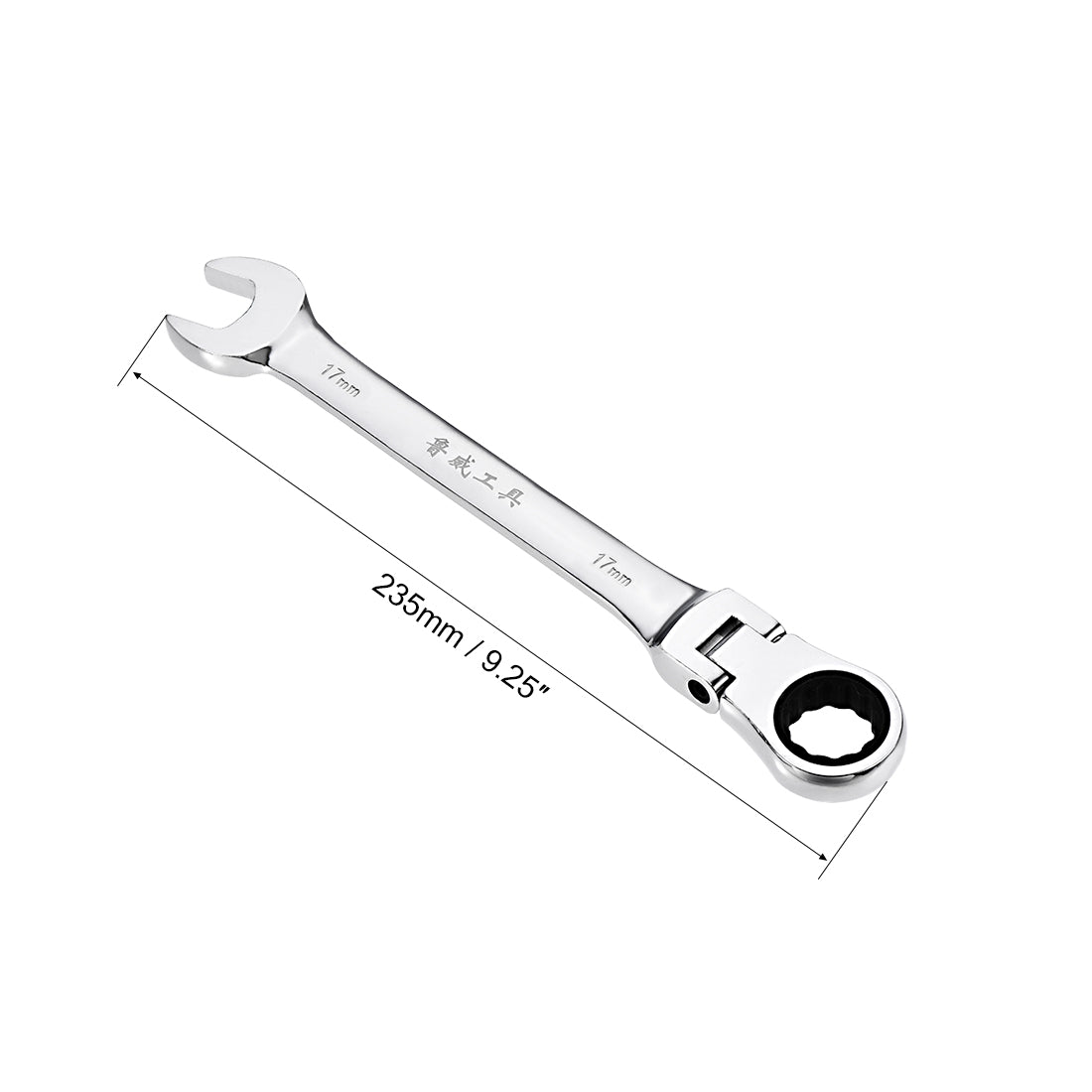 Harfington Flex-Head Ratcheting Combination Wrench Metric 72 Teeth 12 Point Ratchet Box Ended Spanner Tools, Cr-V
