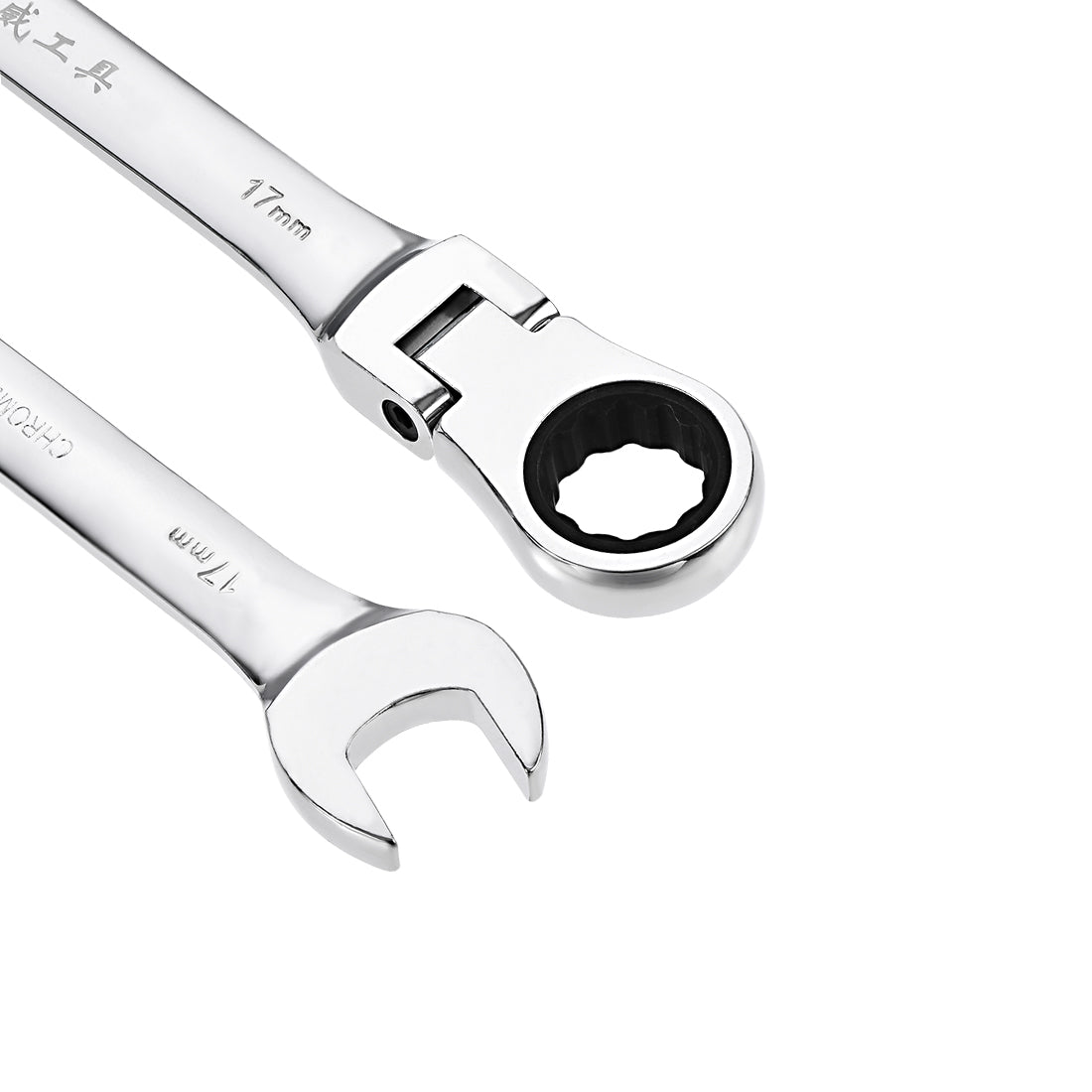 Harfington Flex-Head Ratcheting Combination Wrench Metric 72 Teeth 12 Point Ratchet Box Ended Spanner Tools, Cr-V