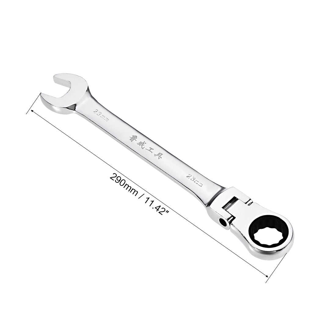 Harfington Flex-Head Ratcheting Combination Wrench Metric 72 Teeth 12 Point Ratchet Box Ended Spanner Tools, Cr-V
