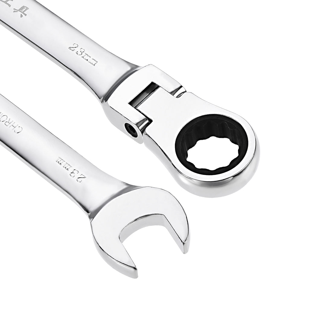 Harfington Flex-Head Ratcheting Combination Wrench Metric 72 Teeth 12 Point Ratchet Box Ended Spanner Tools, Cr-V