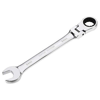 Harfington Flex-Head Ratcheting Combination Wrench Metric 72 Teeth 12 Point Ratchet Box Ended Spanner Tools, Cr-V