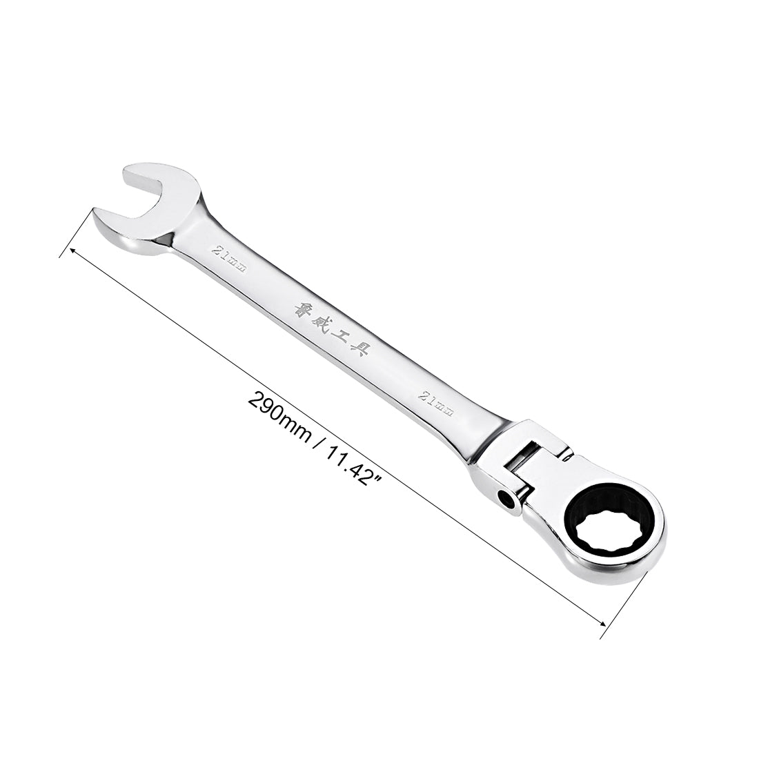 Harfington Flex-Head Ratcheting Combination Wrench Metric 72 Teeth 12 Point Ratchet Box Ended Spanner Tools, Cr-V