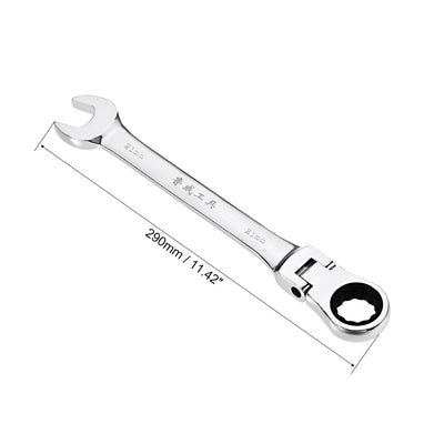Harfington Flex-Head Ratcheting Combination Wrench Metric 72 Teeth 12 Point Ratchet Box Ended Spanner Tools, Cr-V