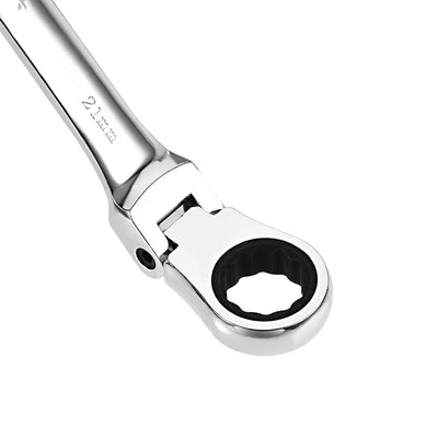 Harfington Flex-Head Ratcheting Combination Wrench Metric 72 Teeth 12 Point Ratchet Box Ended Spanner Tools, Cr-V