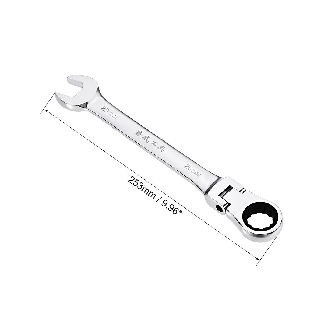 Harfington Flex-Head Ratcheting Combination Wrench Metric 72 Teeth 12 Point Ratchet Box Ended Spanner Tools, Cr-V