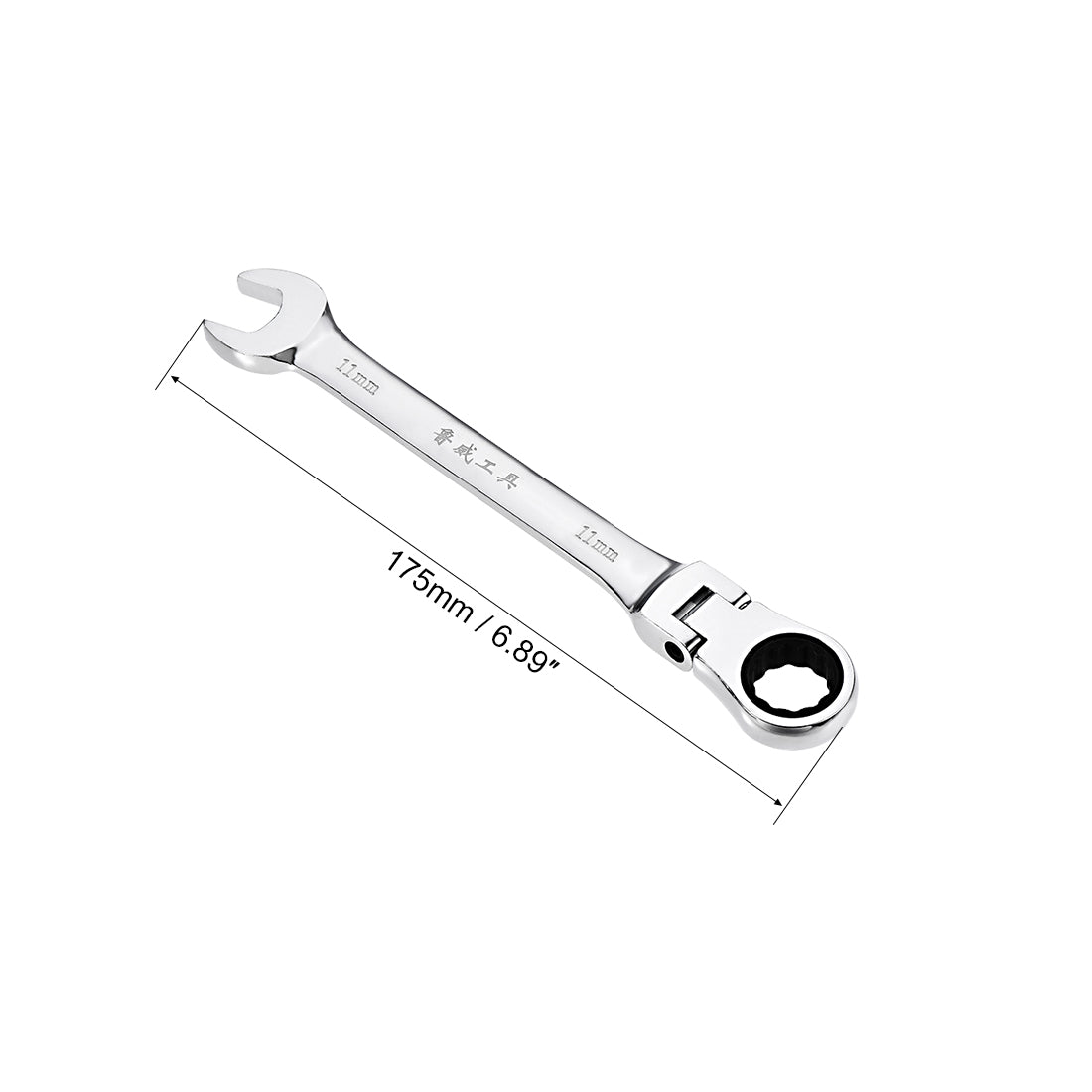 Harfington Flex-Head Ratcheting Combination Wrench Metric 72 Teeth 12 Point Ratchet Box Ended Spanner Tools, Cr-V