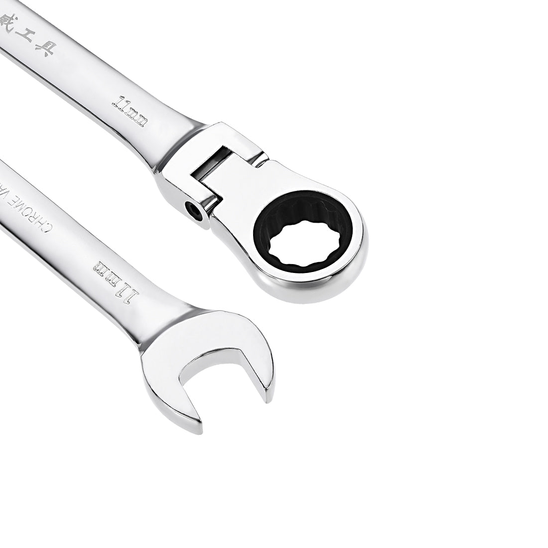 Harfington Flex-Head Ratcheting Combination Wrench Metric 72 Teeth 12 Point Ratchet Box Ended Spanner Tools, Cr-V