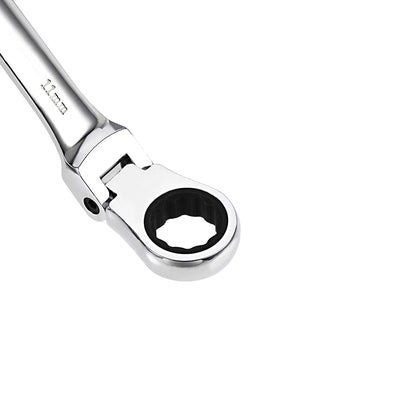 Harfington Flex-Head Ratcheting Combination Wrench Metric 72 Teeth 12 Point Ratchet Box Ended Spanner Tools, Cr-V