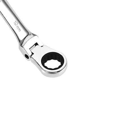 Harfington Flex-Head Ratcheting Combination Wrench Metric 72 Teeth 12 Point Ratchet Box Ended Spanner Tools, Cr-V